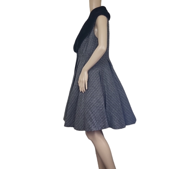 Monroe & Main Faux Fur Exaggerated Collar Dress Sleeveless - Picture 4 of 5